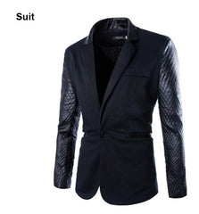 2015 New Arrival Casual Slim Fit Stylish Patchwork Mens Blazers High Quality Men's Blazer Jacket Suits